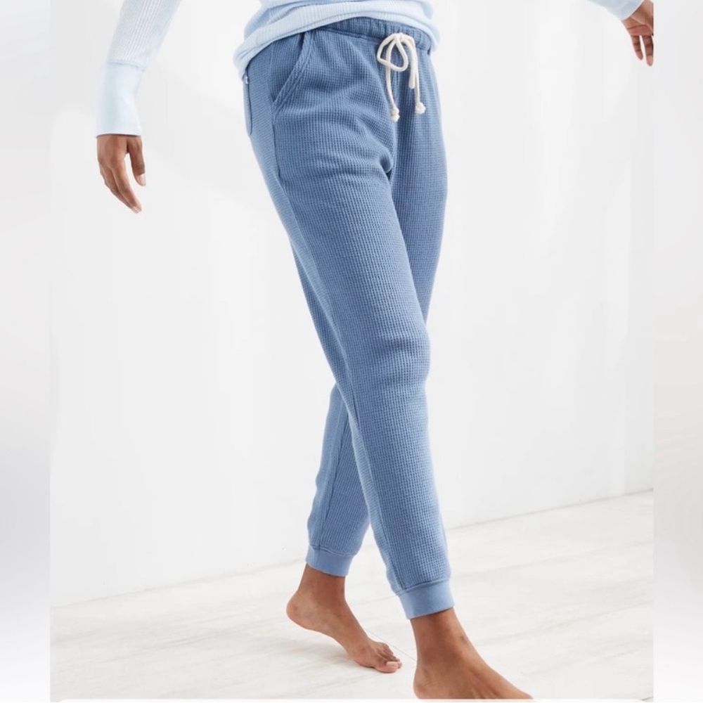 Aerie Waffle Knit Blue Lounge Pants